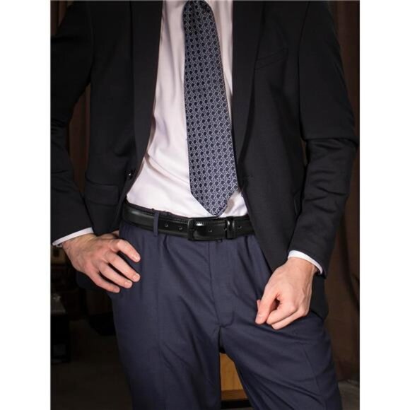 Mens Leather Dress Belt 2Pack Handmade Genuine Leather Work Business Casual - Picture 4 of 8